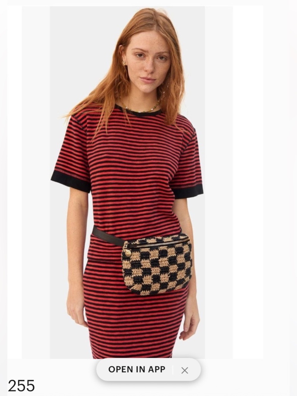 Clare V Raffia Checkerboard Belt Bag NWT Black Woven Fanny Pack Belt bag